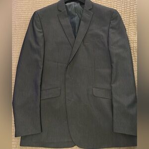 Kenneth Cole Reaction Dark Gray Striped Suit